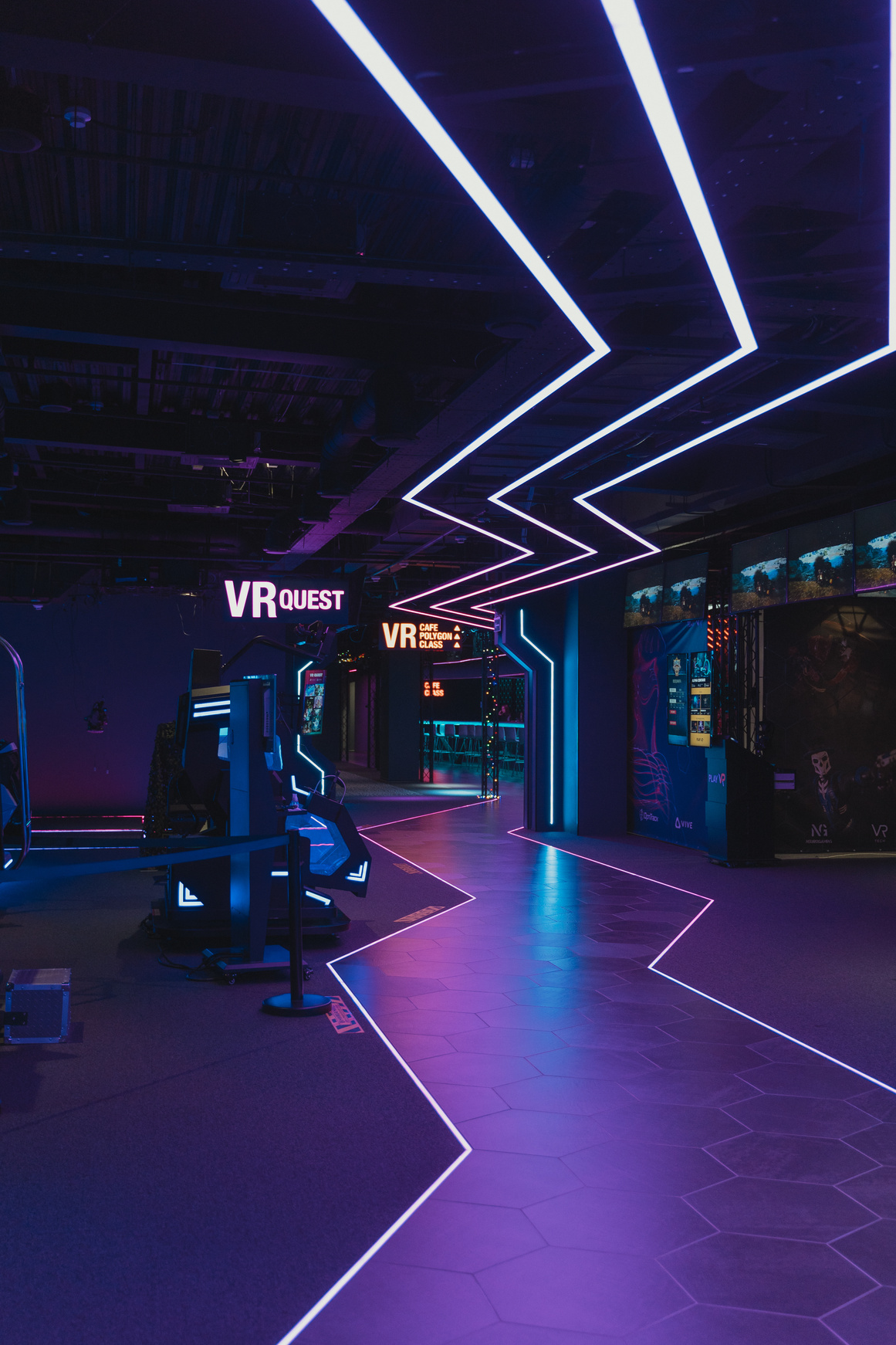 Inside of a Virtual Reality Arcade