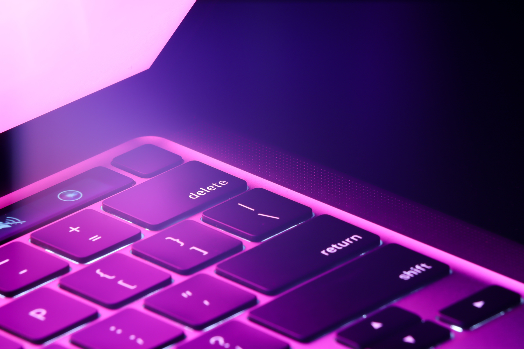 beautiful purple light laptop/keyboard